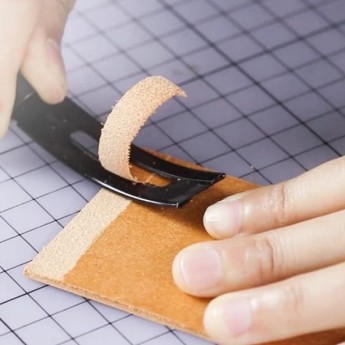 couteau a biseauté -cuir-