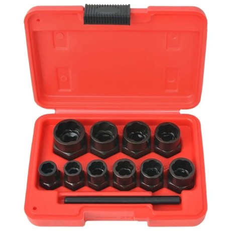 Extracteur de boulon 11pcs 1 tige et numéro 9-10-11-12-13-14-15-16-17-19mm