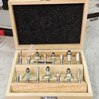 coffret de de 15pcs fraise a bois tige 6mm