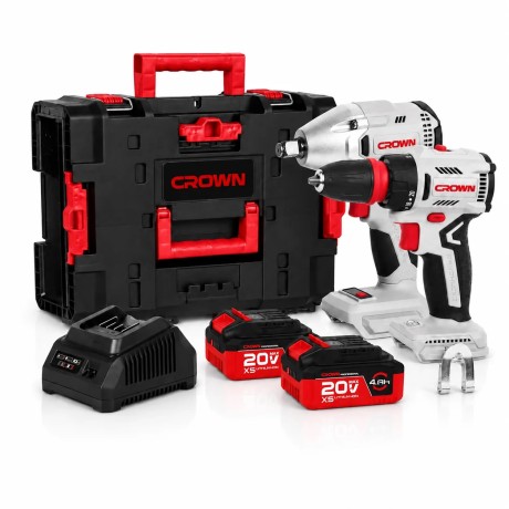 pack Boulonneuse et Visseuse perceuse Brushless 20V 4Ah CROWNCK2A-2XS-4C2
