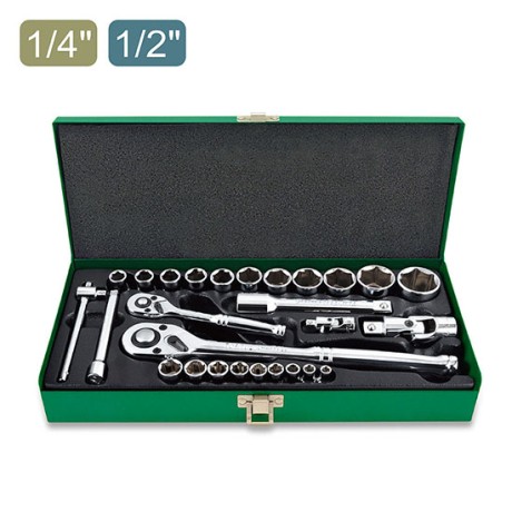 CAISSE A DOUILLE  1-2   1-4 28PCS TOPTUL