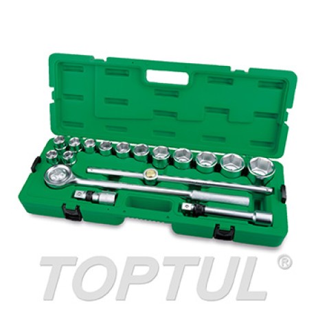 CAISSE A DOUILLE 3-4 6PANS 17PCS 19-50mm TOPTUL
